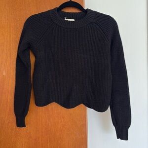 WILFRED scalloped hem cropped sweater